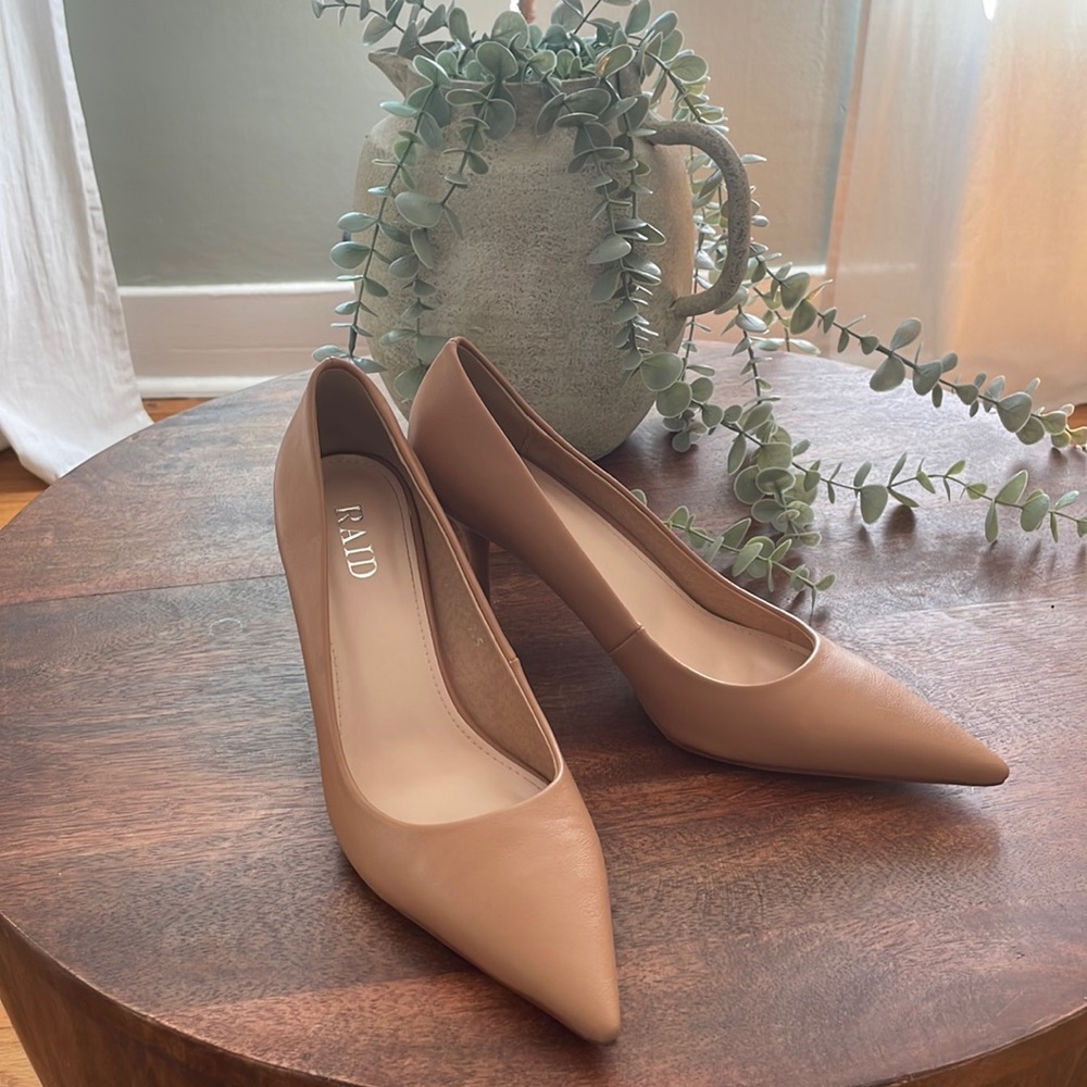 RAID Alice Beige Pointed-Toe Pumps